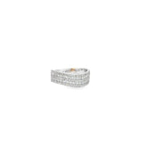 14k White Gold  1.00ct G SI1 Round Diamond Curved Love story Ring